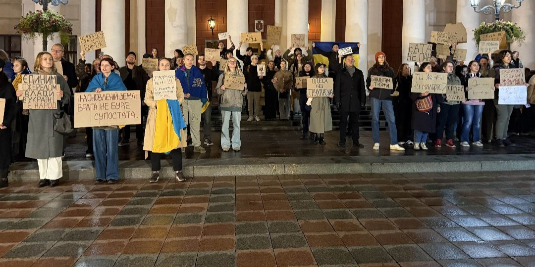 Protesters in Odesa, Oct. 14 (Photo: t.me/suspilneodesa)