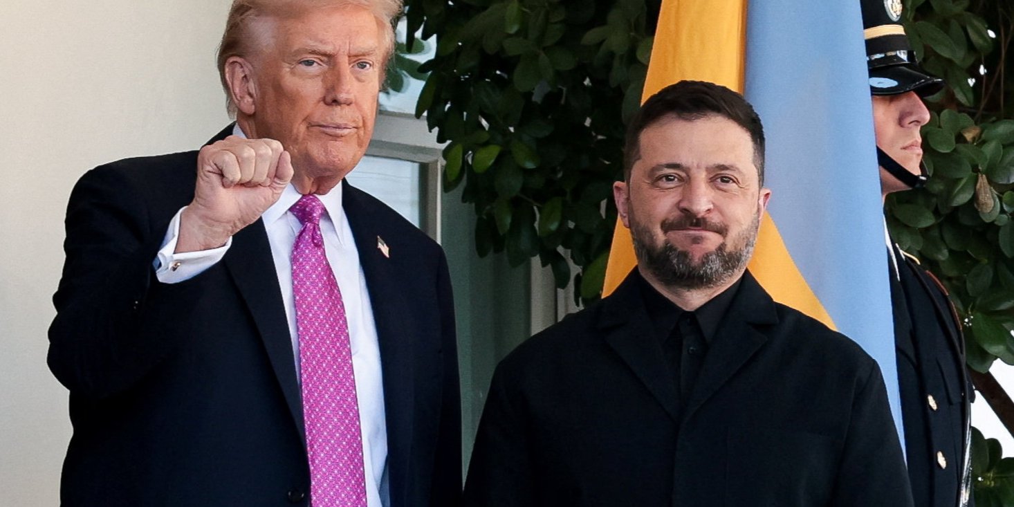 Президент США Дональд Трамп вітає президента України Володимира Зеленського у Білому домі у Вашингтоні, 17 жовтня 2025 року (Фото: REUTERS/Jonathan Ernst)