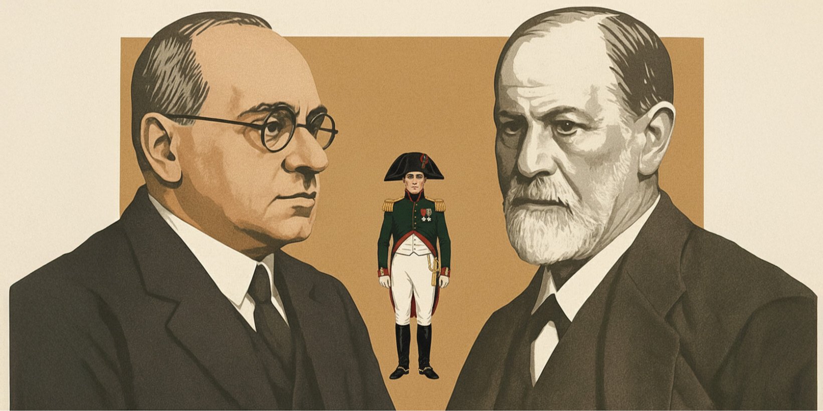 Альфред Адлер и Зигмунд Фрейд. По центру — император Франции Наполеон I, чьим именем назван известный комплекс (Фото: Коллаж NV)