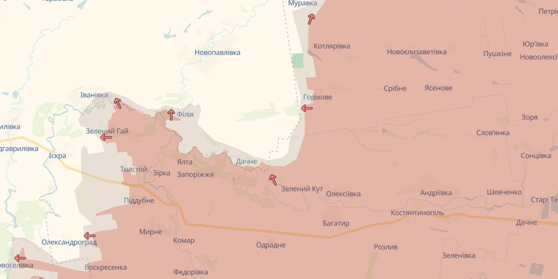 Russian invaders advance in Dnipropetrovsk Oblast (Photo: DeepState)