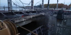 The dam of the Belgorod reservoir was reportedly damaged in a missile strike. (Photo: Telegram сhannel Astra)