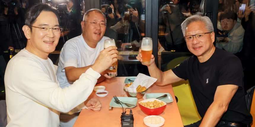 Руководители мировых гигантов пришли на пиво в ресторане и угостили всех посетителей (Фото: Yonhap/Reuters)