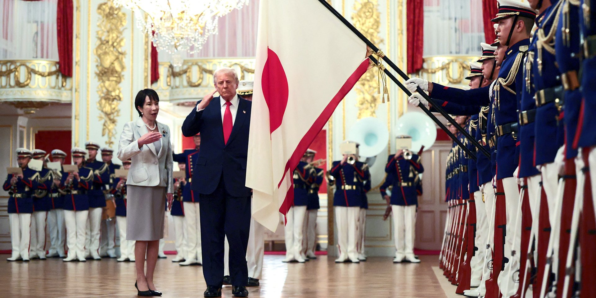 Дональд Трамп і Санае Такаїчі — праві консерватори, які виступають за нарощування військової могутності та жорстку позицію щодо Китаю (Фото: Reuters)