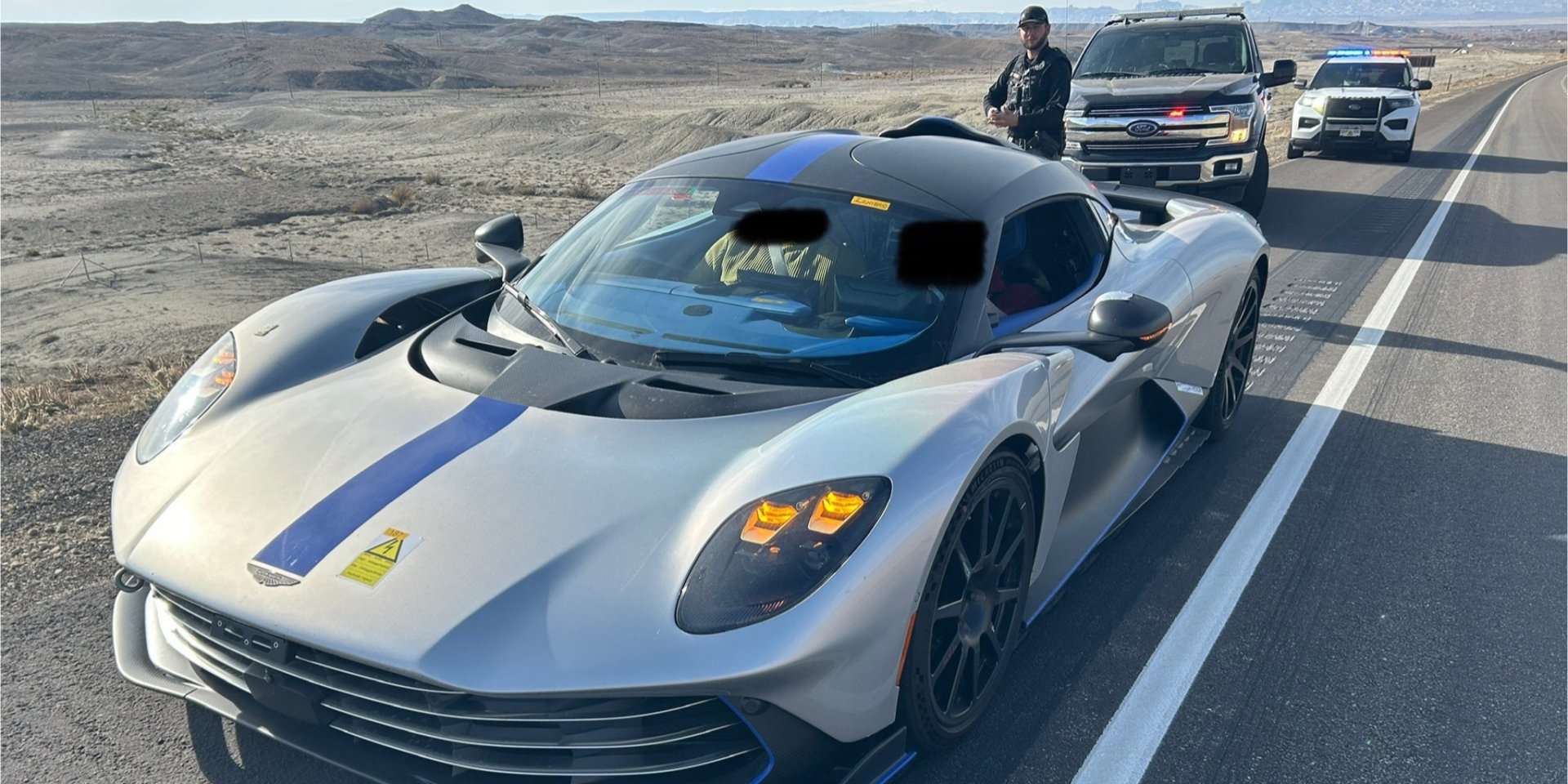 Полиция штата Юта оштрафовала водителя прототипа Aston Martin Valhalla (Фото: Emery County Sheriff’s Office/Facebook)