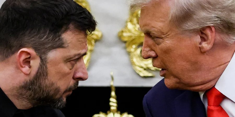 Президент України Володимир Зеленський і президент США Дональд Трамп під час двосторонньої зустрічі, 18 серпня 2025 року (Фото: REUTERS/Kevin Lamarque)