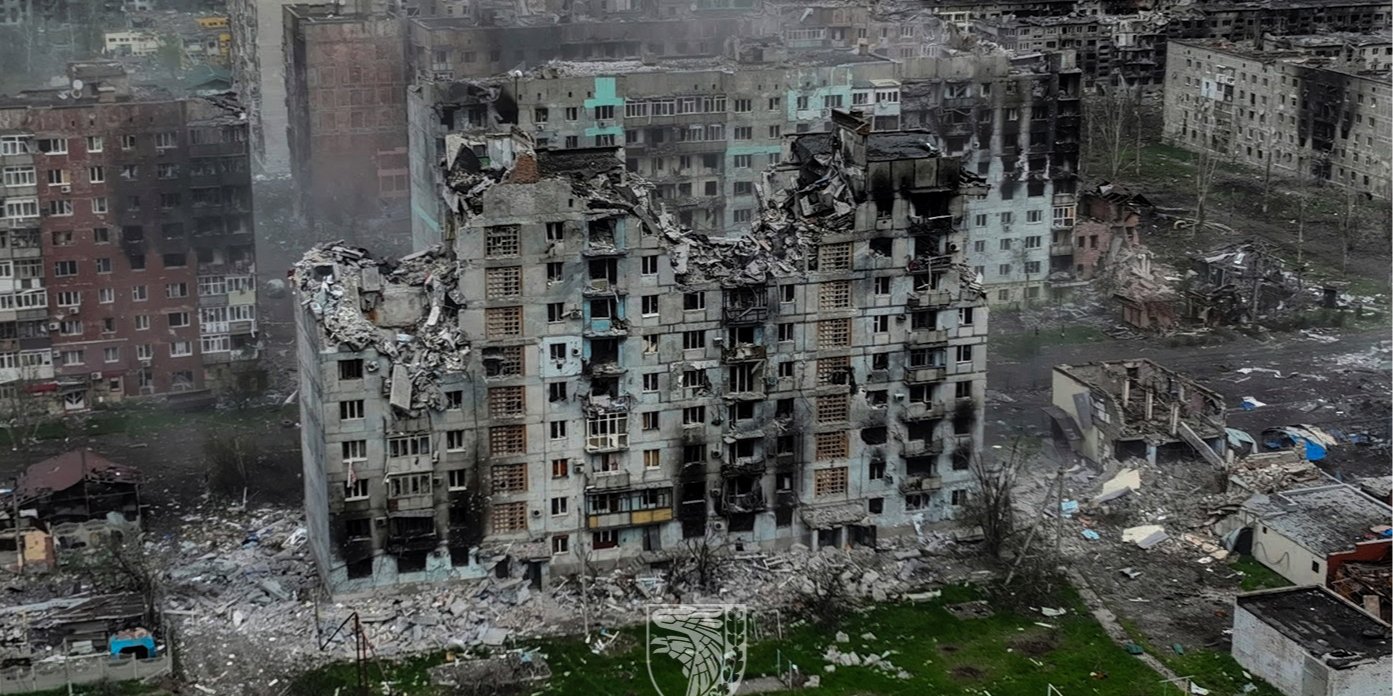Аерофотознімок, опублікований 21 травня 2023 року, показує руйнування у прифронтовому місті Бахмут у Донецькій області (Фото: 93-тя окрема спеціальна бригада Холодного Яру, REUTERS)