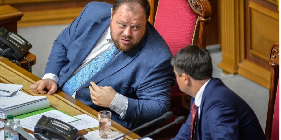 Speaker Ruslan Stefanchuk presiding over a floor session at the Ukrainian parliament (Photo: UNIAN)