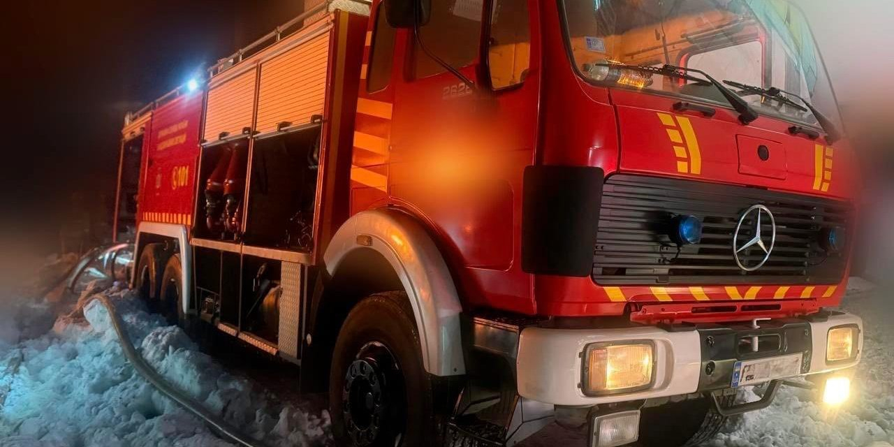 Zhytomyr Oblast's critical facility on fire after Russian attack, Jan. 12 (Photo: SES)