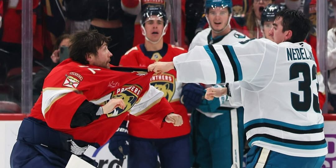 Вратари Флориды и Сан-Хосе подрались во время матча НХЛ (Фото: instagram.com/sanjosesharks)