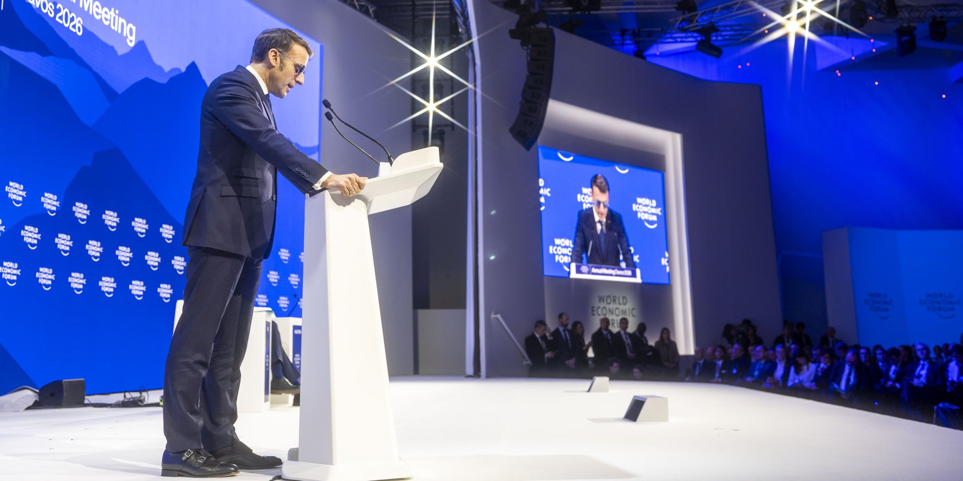 Макрон виступав у сонцезахисних окулярах через ушкодження ока (Фото: World Economic Forum)