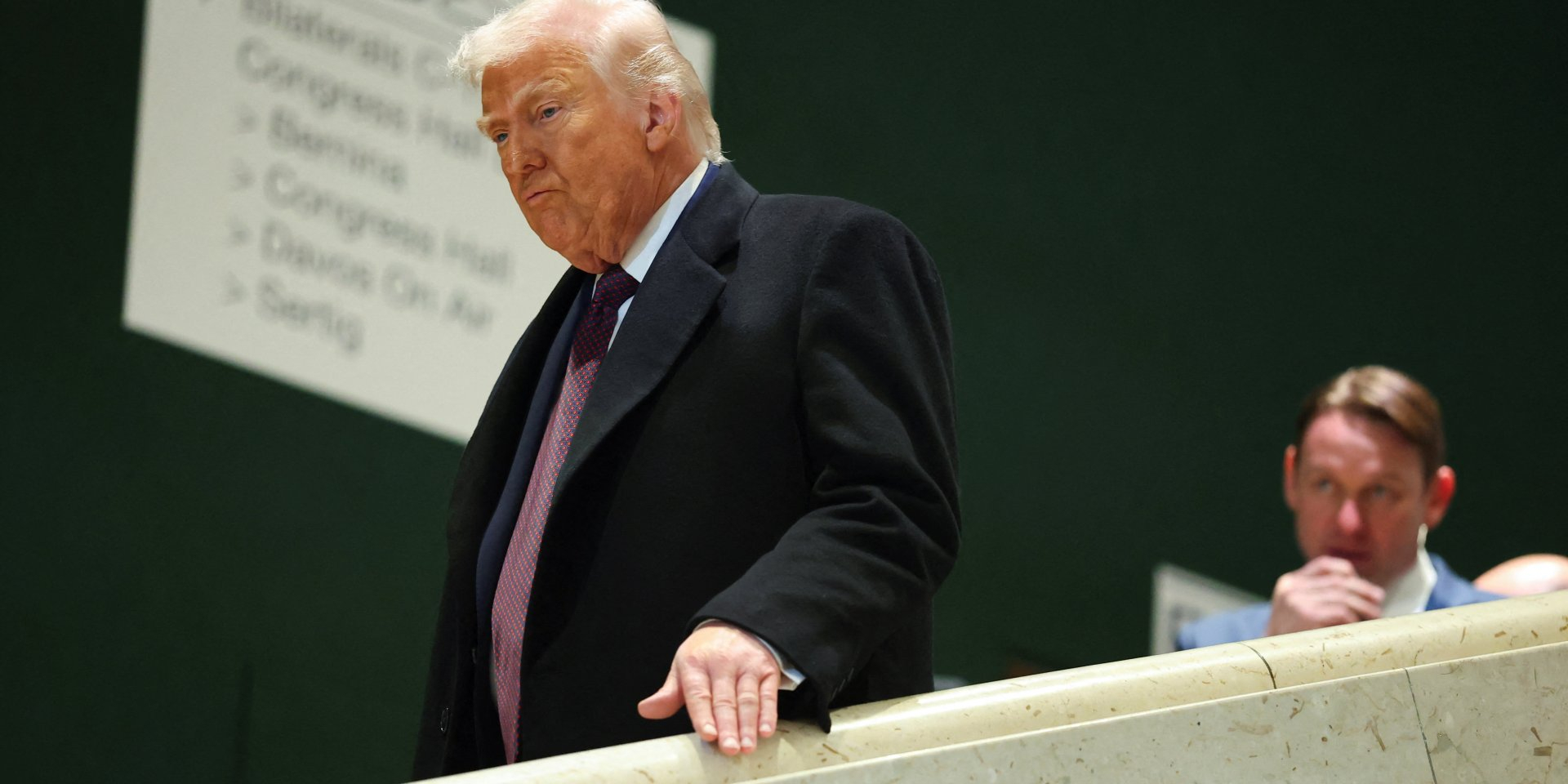 U.S. President Donald Trump speaks to reporters after meeting with Volodymyr Zelenskyy on Jan. 22, 2026. (Photo: REUTERS/Denis Balibouse)