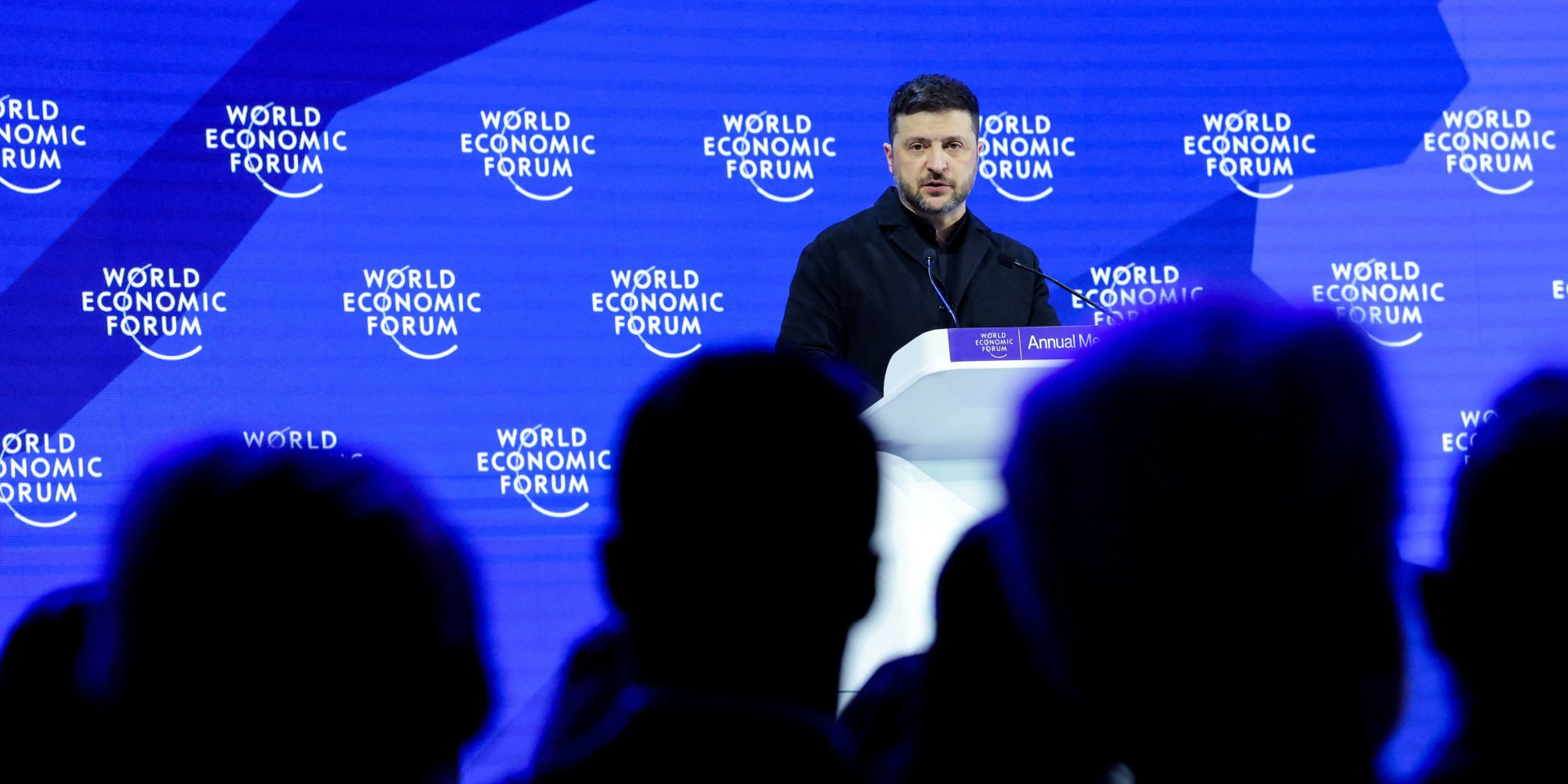 Volodymyr Zelenskyy at Davos, Jan. 22 (Photo: REUTERS/Denis Balibouse)