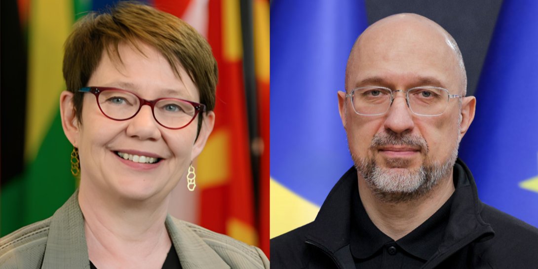 Президента ЄБРР Оділь Рено-Бассо та перший віце-прем'єр — міністр енергетики України Денис Шмигаль (Фото: Міністерство енергетики України)