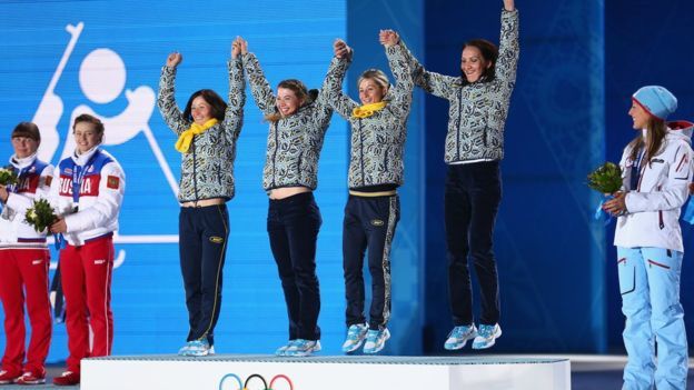Сборная Украины по биатлону в Сочи-2024 завоевала золото (Фото: Reuters)