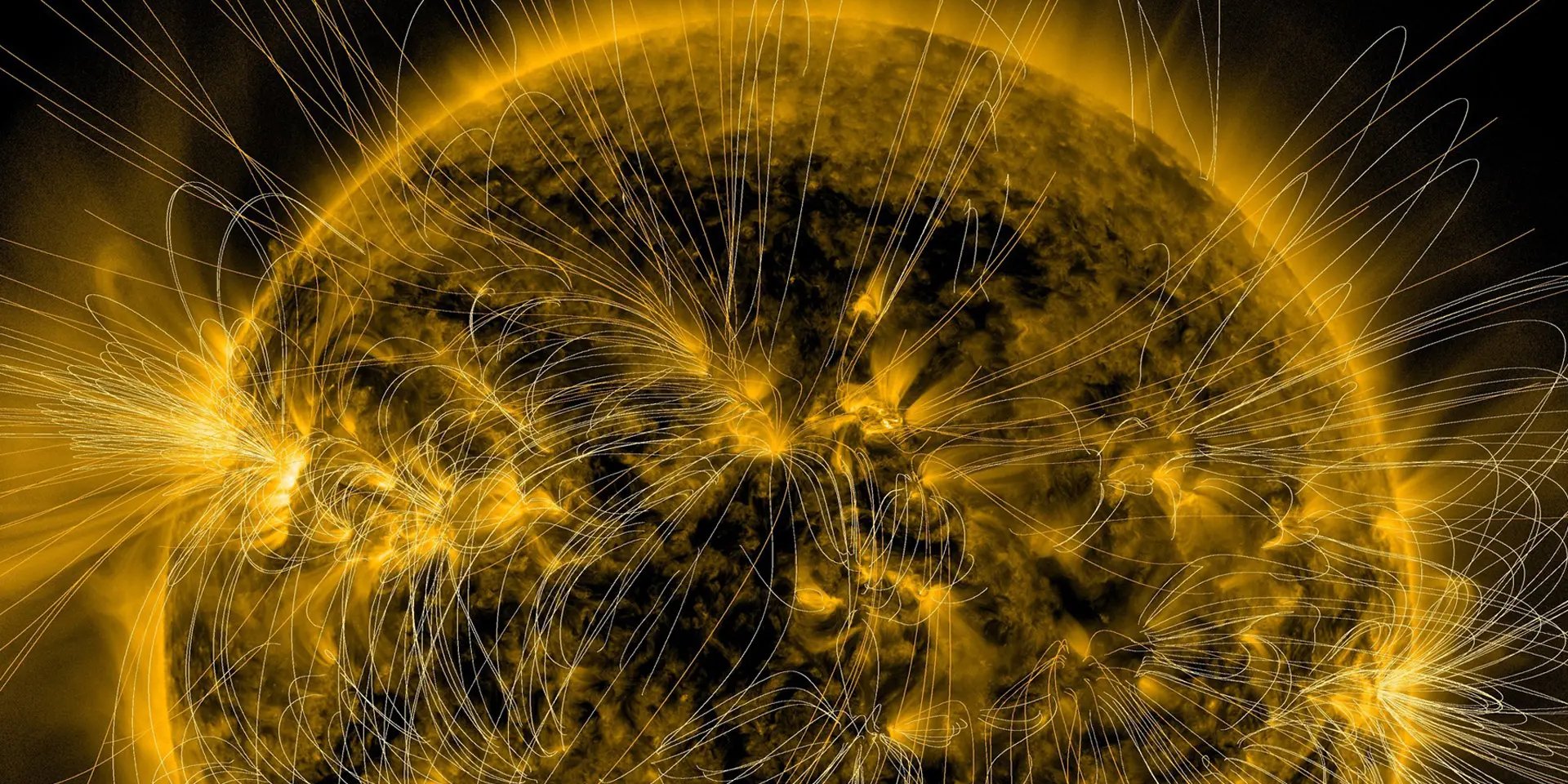 Иллюстрация, показывающая солнечные магнитные поля (Фото: NASA/SDO/AIA/LMSAL)