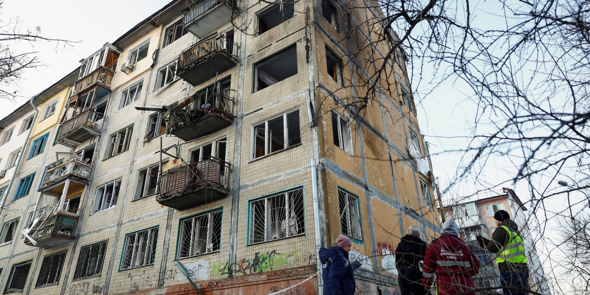 Последствия российской атаки на Киев 3 февраля (Фото: REUTERS/Valentyn Ogirenko)