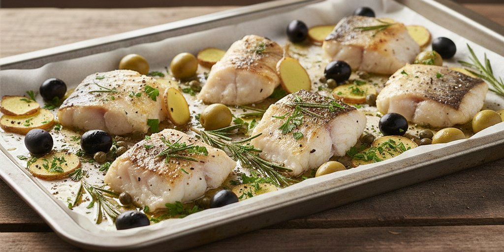 Запеченная рыбы с оливками и каперсами станет настоящей находкой этой зимой (Фото: NV via Gemini)