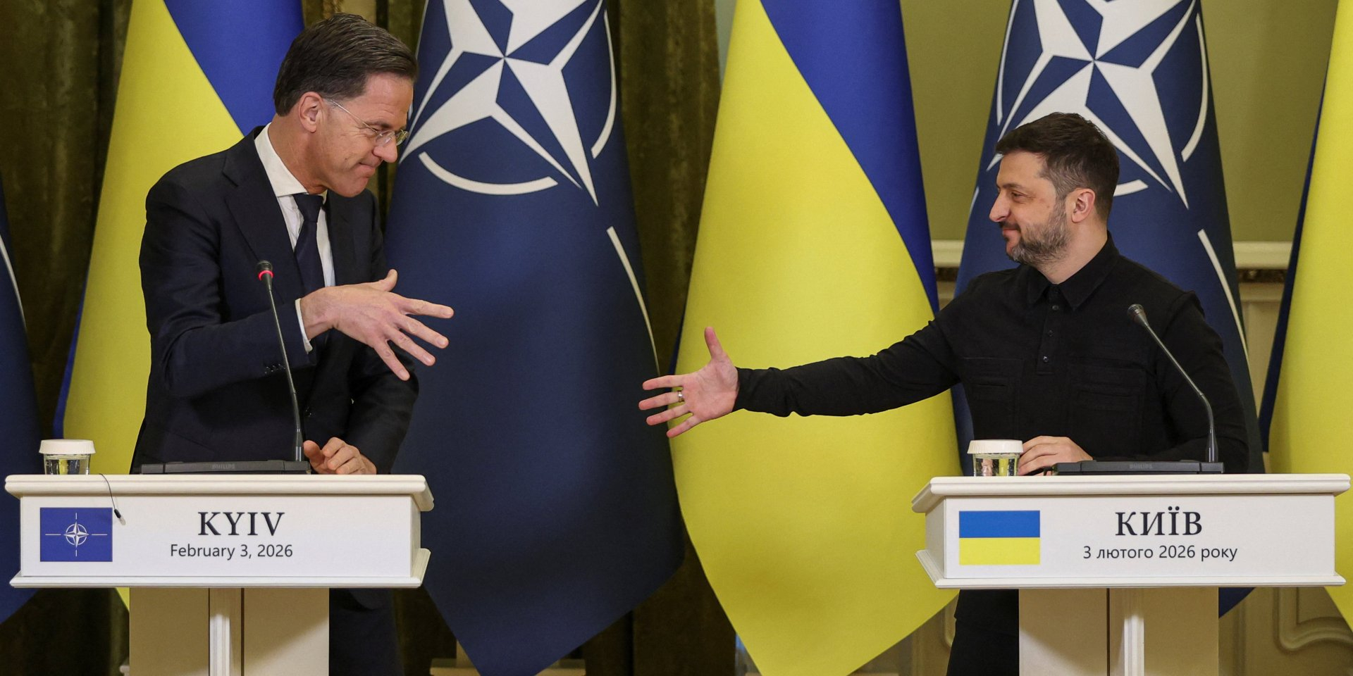 President of Ukraine Volodymyr Zelenskyy and NATO Secretary General Mark Rutte (Photo: REUTERS/Anatolii Stepanov)