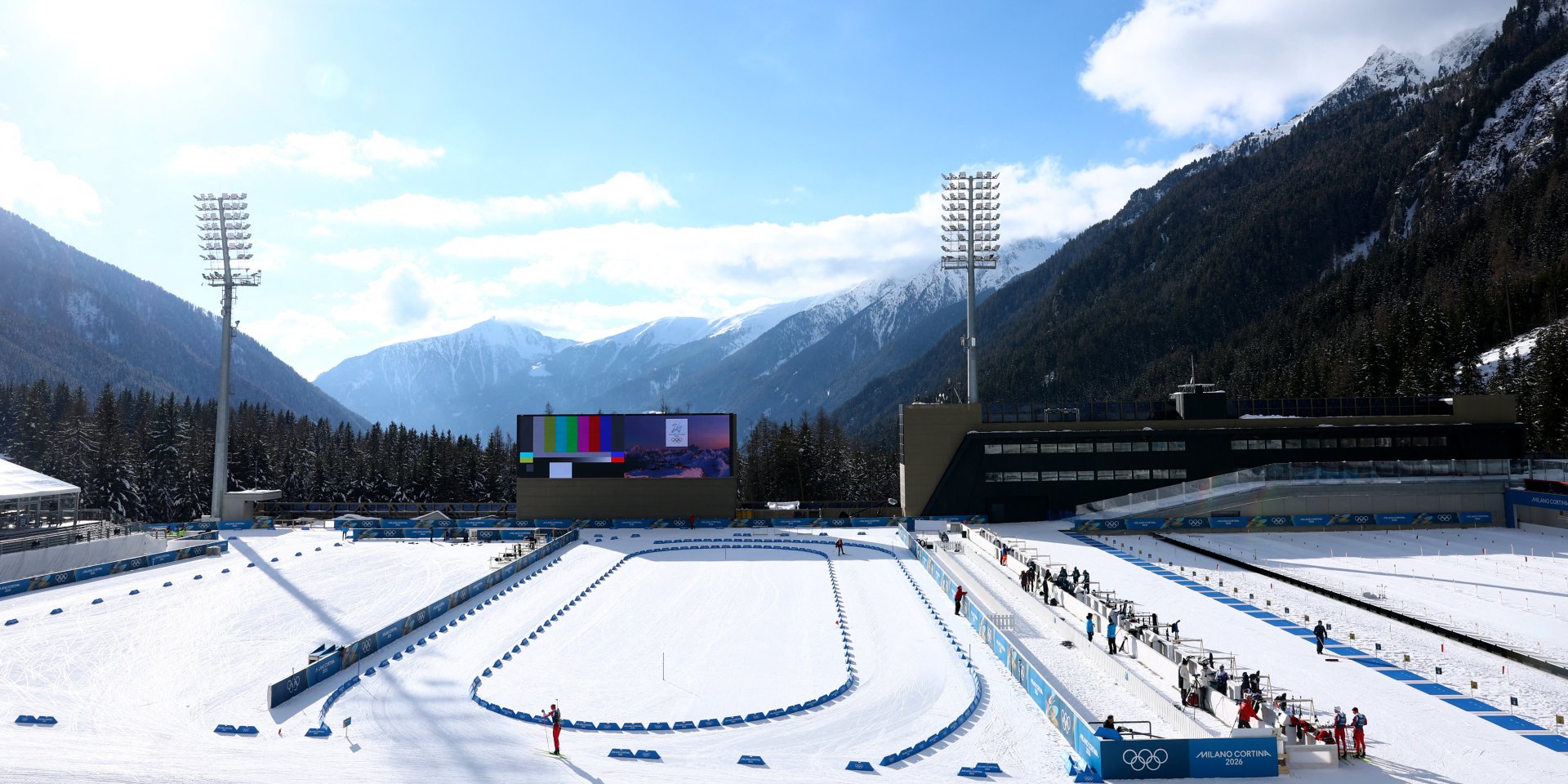 Биатлонный стадион Олимпиады-2026 (Фото: REUTERS/Matthew Childs)