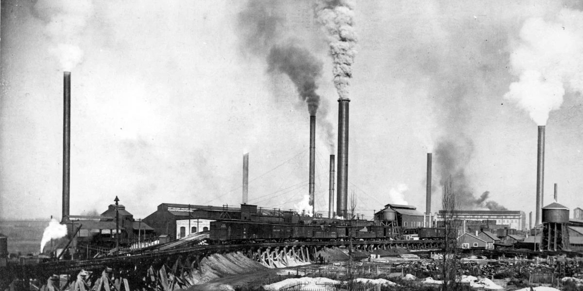 Завод компании US Mining and Smelting Co. в Мидуэйле, штат Юта, 1906 год (Фото: Utah Historical Society)