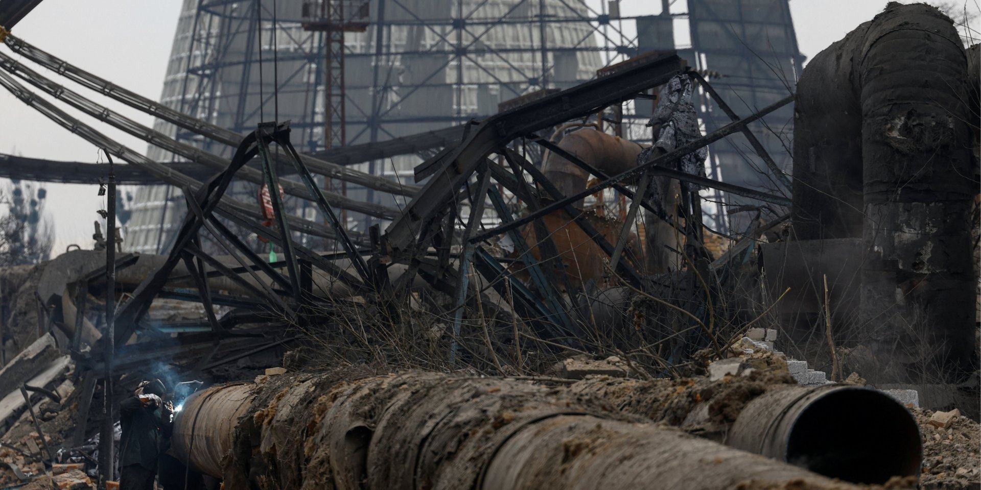 Kyiv thermal power plant devastated by Russian ballistic missiles on Feb. 3 (Photo: REUTERS/Valentyn Ogirenko)