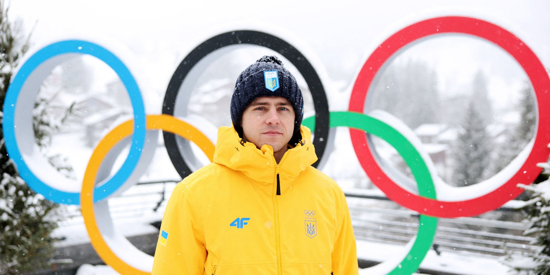 Vladyslav Heraskevych trained in a special helmet (Photo: REUTERS/Leonhard Foeger)