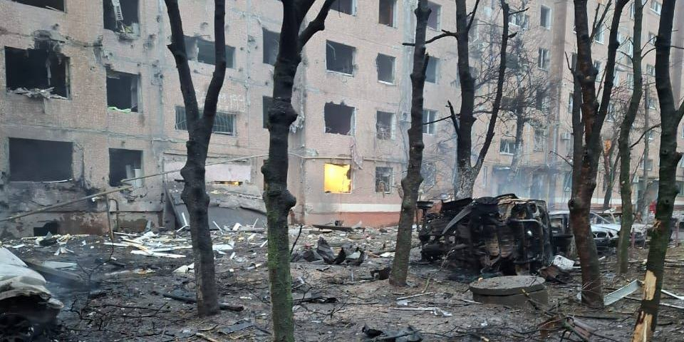 The aftermath of Russian attack on Kramatorsk, Donetsk Oblast, at the dawn of Feb. 8, 2026 (Photo: Kramatorsk City Council/ Telegram)