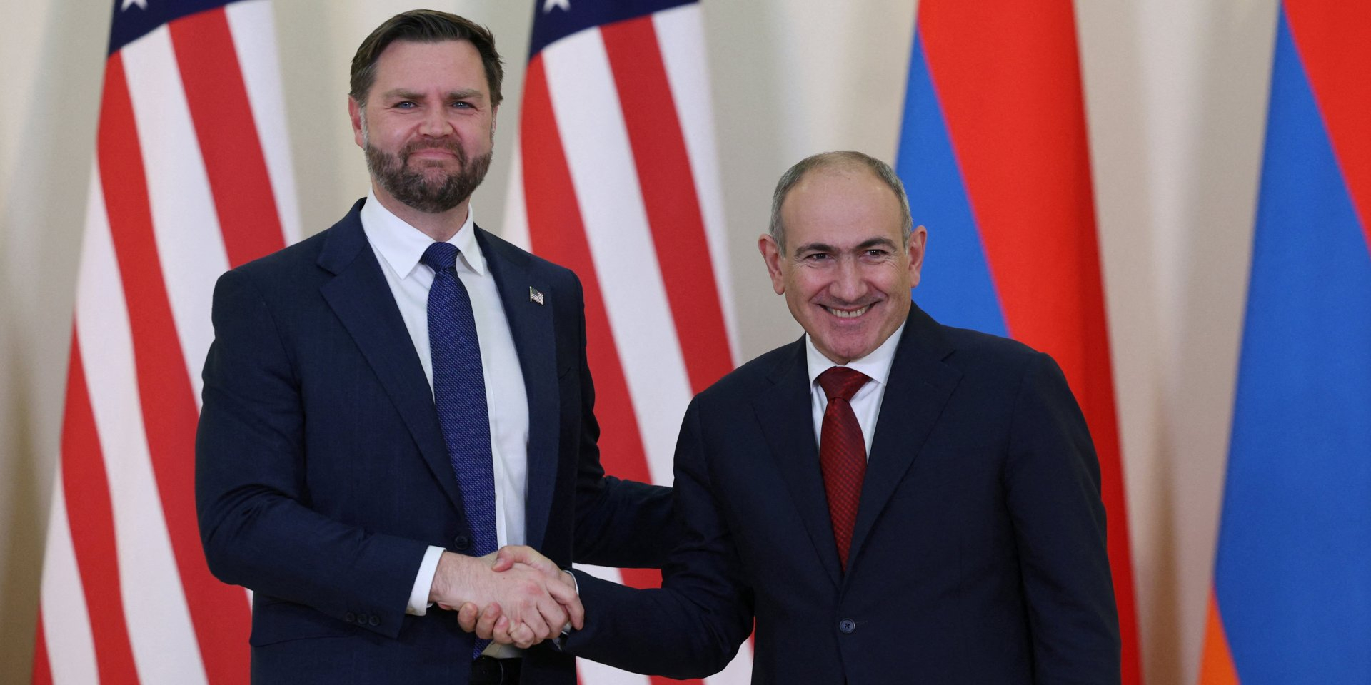 U.S. Vice President J.D. Vance and Armenian Prime Minister Nikol Pashinyan during a meeting in Yerevan. (Photo: Vahram Baghdasaryan/Photolure via REUTERS)