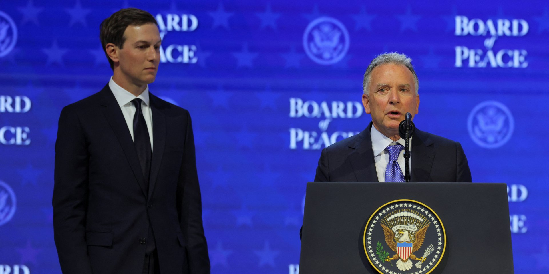 Envoys of Donald Trump Steve Witkoff and Jared Kushner (Photo: REUTERS/Denis Balibouse)