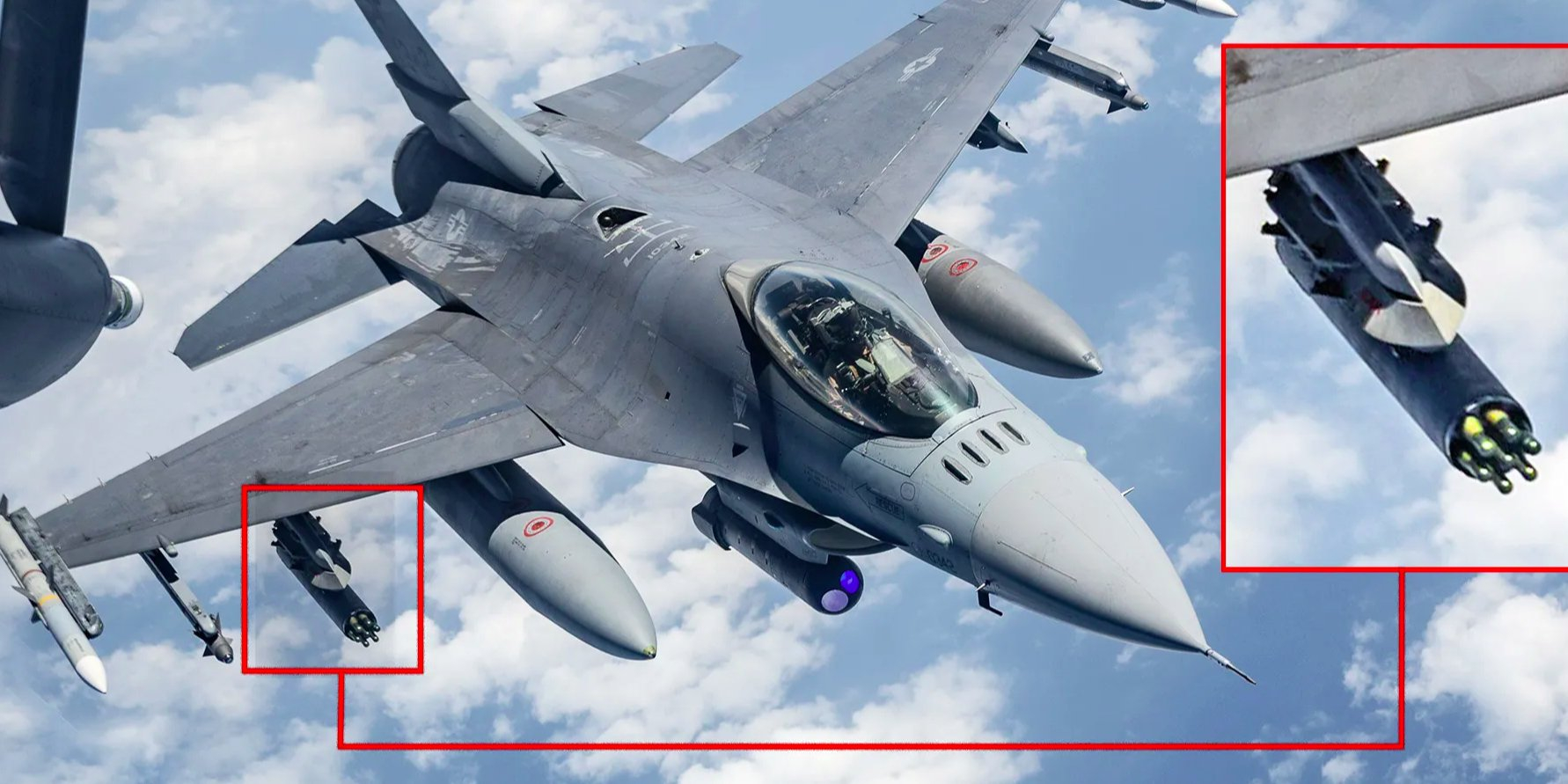 F-16 equipped with APKWS II missiles (Photo: The War Zone)