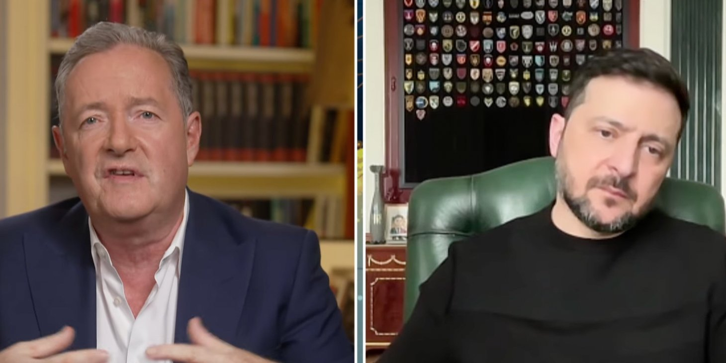 Ukrainian President Volodymyr Zelenskyy during the interview with Piers Morgan (Photo: Piers Morgan Uncensored/youtube)