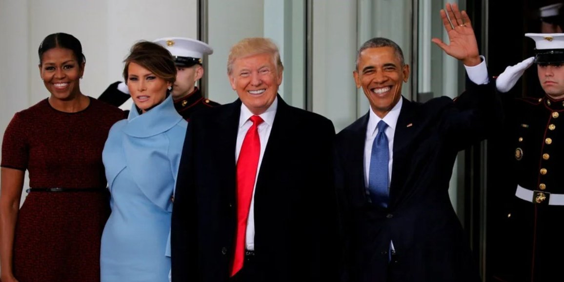 Michelle Obama, Melania Trump, Donald Trump, and Barack Obama (Photo: REUTERS/Jonathan Ernst)