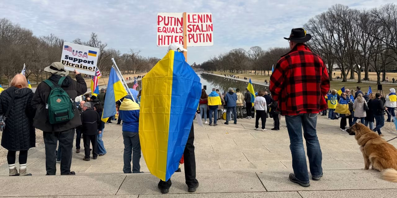 Activists march in Washington for Ukraine war anniversary / The New ...