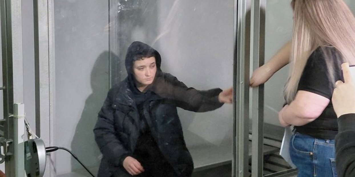 Підозрювана в&nbsp;теракті у&nbsp;Львові в&nbsp;залі суду, 23 лютого 2026 року (Фото: Суспільне Львів)