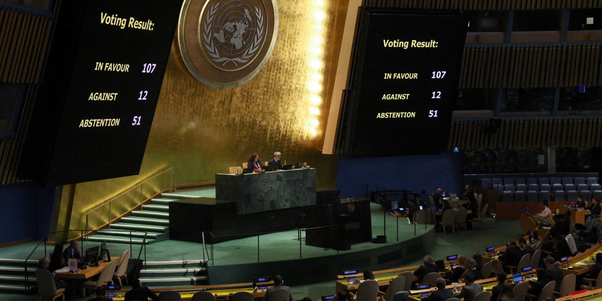 The General Assembly voting, Feb. 24 (Photo: REUTERS/Shannon Stapleton)
