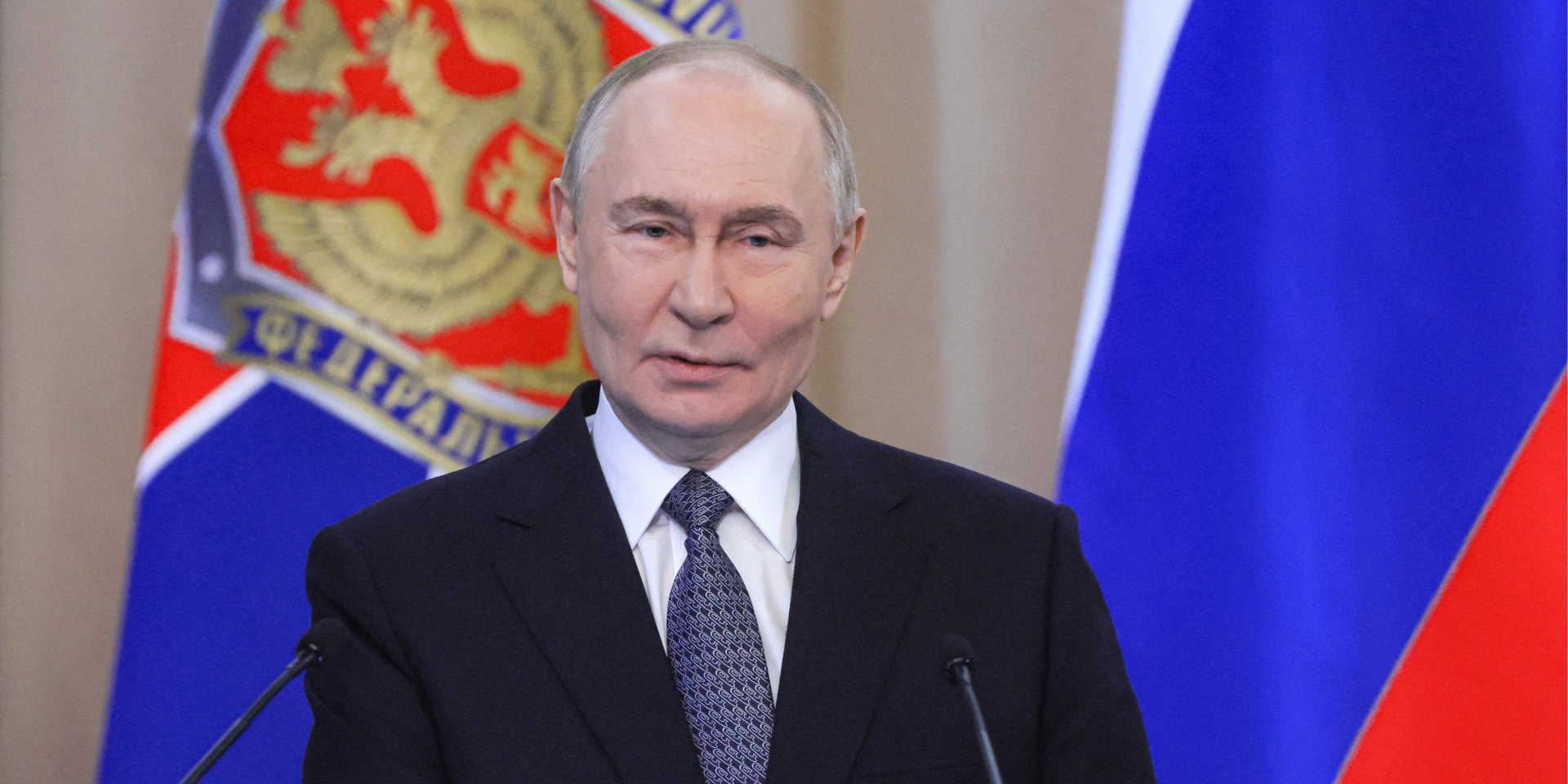 Russian dictator Vladimir Putin at the meeting with FSB top-officials in Moscow, Feb. 24, 2026 (Photo: Sputnik/Mikhail Metzel/Pool via REUTERS)