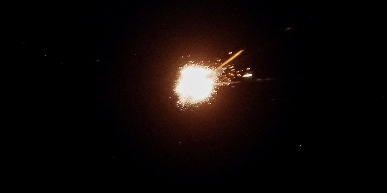 Russian missile exploding over Kyiv, Feb. 22 (Photo: REUTERS/Gleb Garanich)