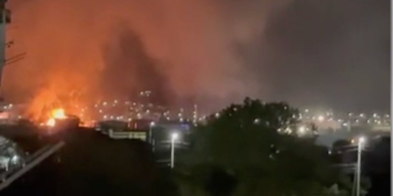 Fire in the port of Novorossiysk in Russia's Krasnodar Krai after an attack by the Defense Forces, March 2, 2026 (Photo: Video screenshot / social media)