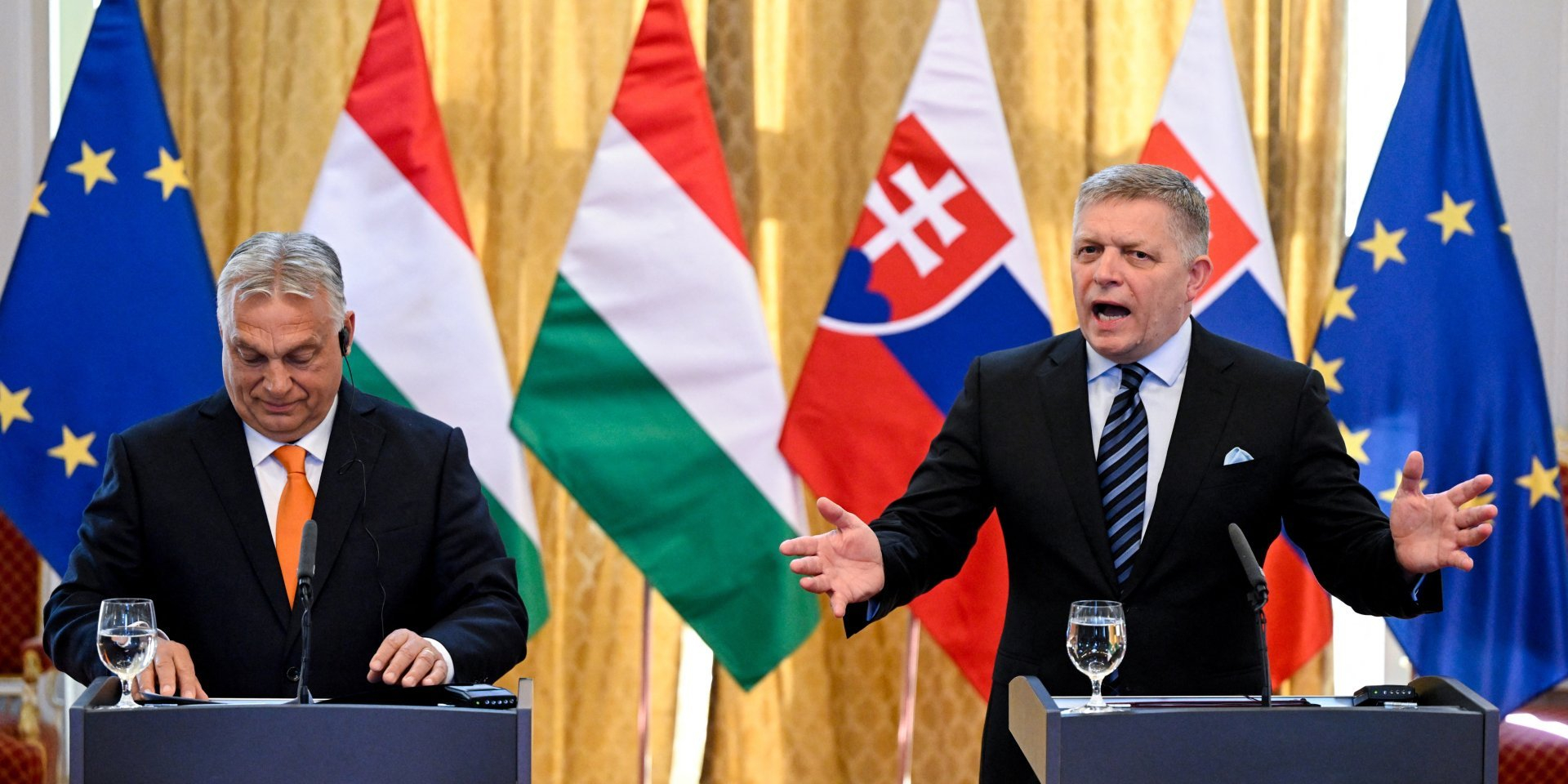 Hungarian and Slovak Prime Ministers, Viktor Orban and Robert Fico (Photo: REUTERS/Radovan Stoklasa)