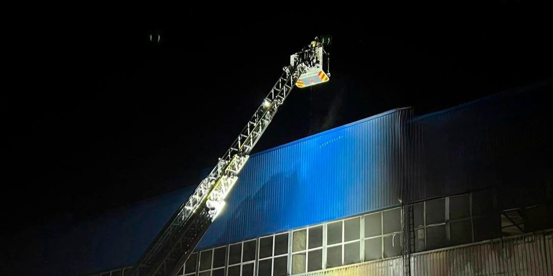 Critical infrastructure facilities were burning in Zhytomyr Oblast after the Russian strike on March 7, 2026 (Photo: Department of the State Emergency Service in Zhytomyr Oblast)
