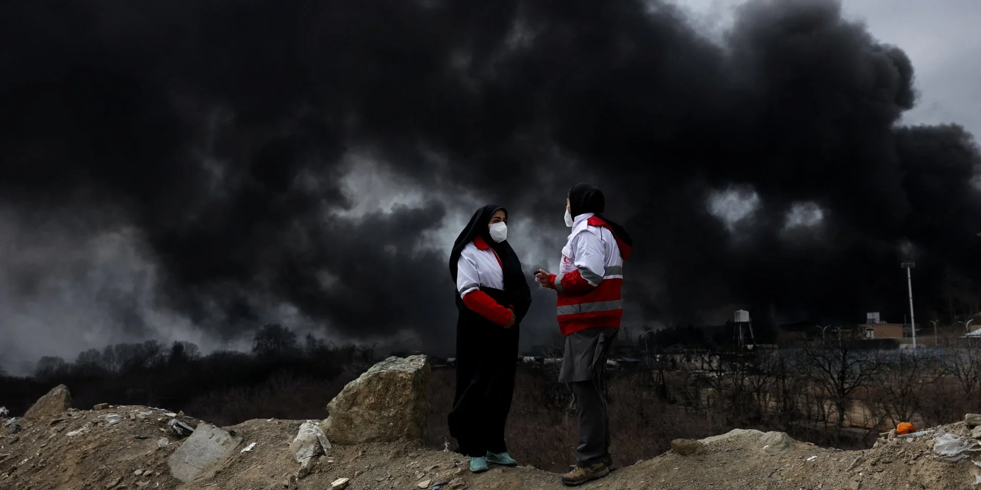 Smoke after reports of a strike on fuel storage tanks in Tehran on March 8, 2026. (Photo: Majid Asgaripour/WANA (West Asia News Agency) via REUTERS)