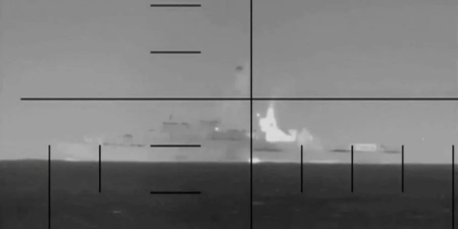 Explosion at the Iranian warship after the U.S. strike, March 4, 2026 (Photo: Department of Defense/Handout via REUTERS)