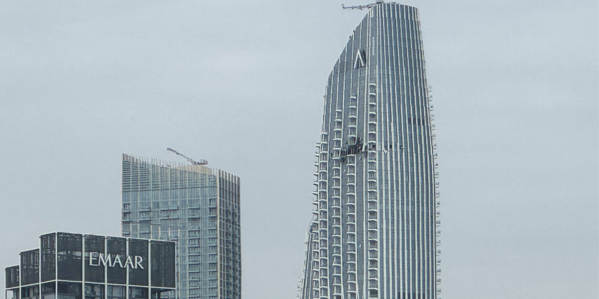 A damaged building near Dubai Creek Harbour after a drone crashed in Dubai, UAE, March 12, 2026 (Photo: REUTERS/Stringer)