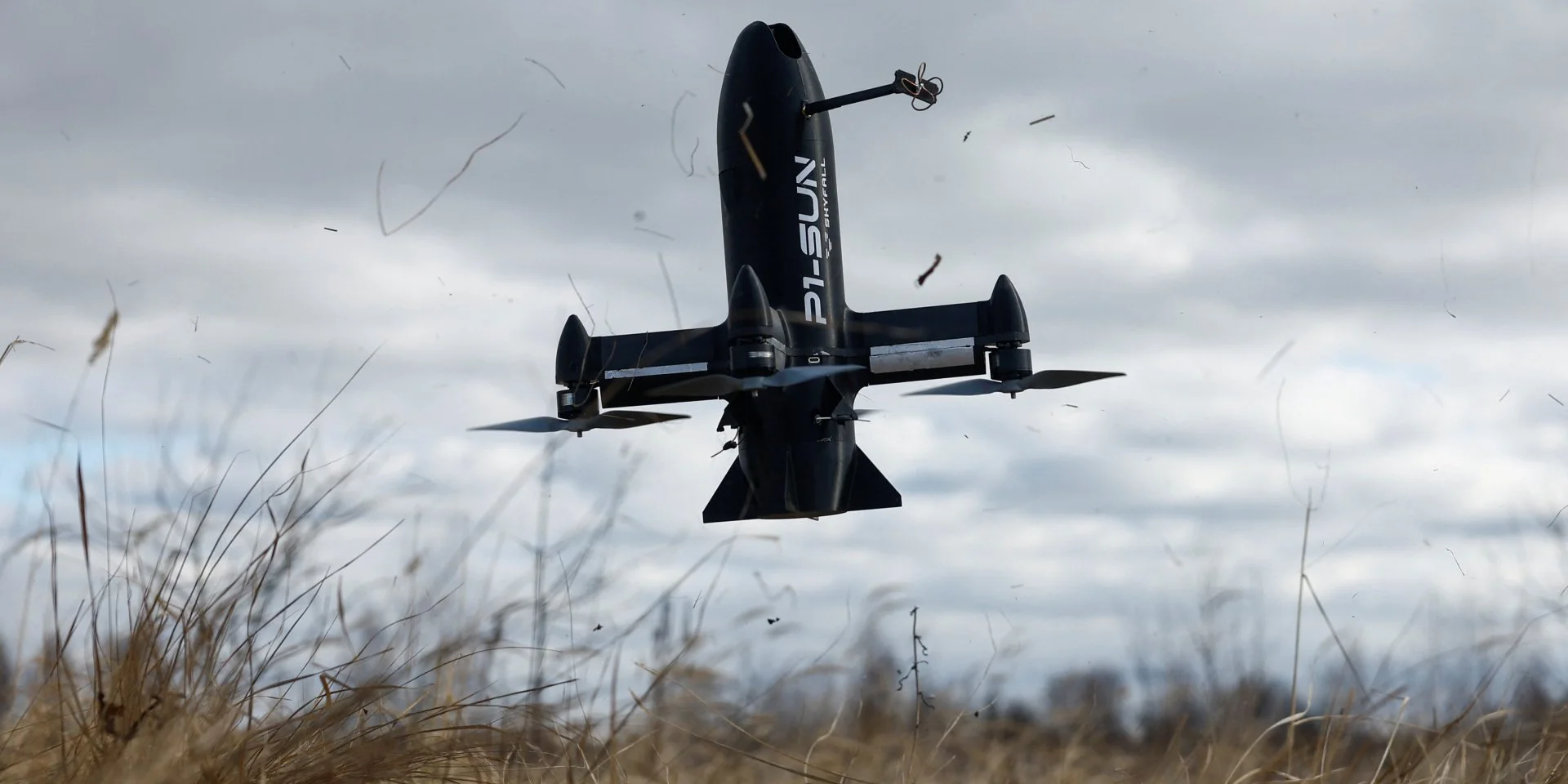 A P1-Sun FPV interceptor drone takes off during a test fly at a training ground, amid Russia's attack on Ukraine, in an undisclosed location, Ukraine March 6, 2026. (Photo: REUTERS/Valentyn Ogirenko)