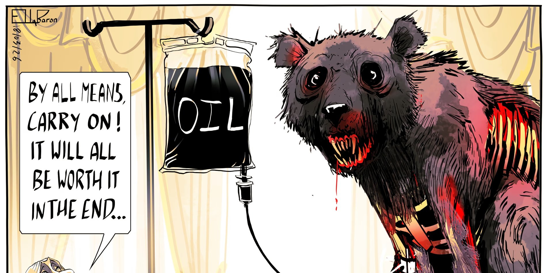 British cartoonist publishes new satire on Putin (Photo: Ella Baron/The Guardian)