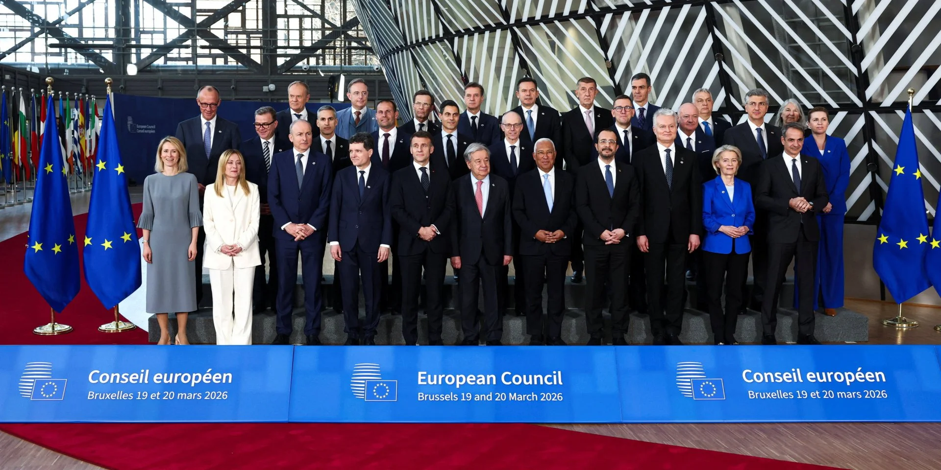 EU leaders in Brussels on March 19, 2026 (Photo: REUTERS/Yves Herman)