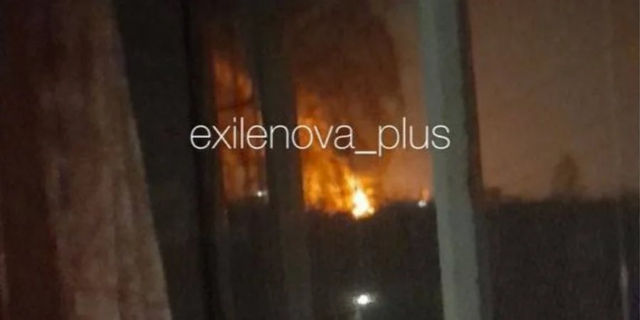 Satellite images captured a fire at the Saratov oil refinery (Photo: Exilenova+ / Telegram)