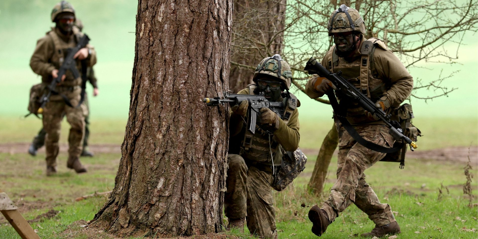 Ukrainian soldiers take part in tactical exercises to mark the fourth anniversary of Russia's full-scale invasion of Ukraine, held at a British Army training camp in East Anglia. United Kingdom, February 24, 2026 (Photo: REUTERS/Chris Radburn)