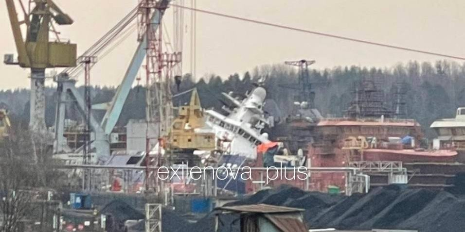 Russian shipyard in Vyborg (Photo: Exilenova+ Telegran channel)