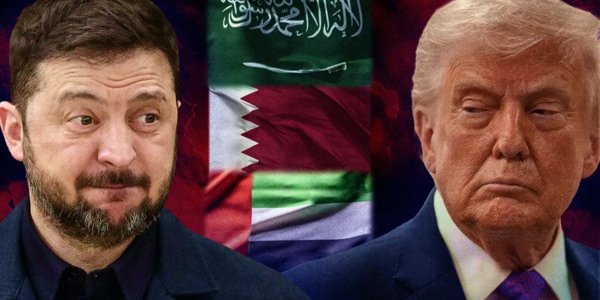 Арабські країни Затоки погоджують безпекову й оборонну політику з Трампом, але також прагнуть укласти дронові угоди з Україною. Зеленський наразі не дозволив такий експорт (Фото: Колаж Ангеліни Корби/фото Getty Images)